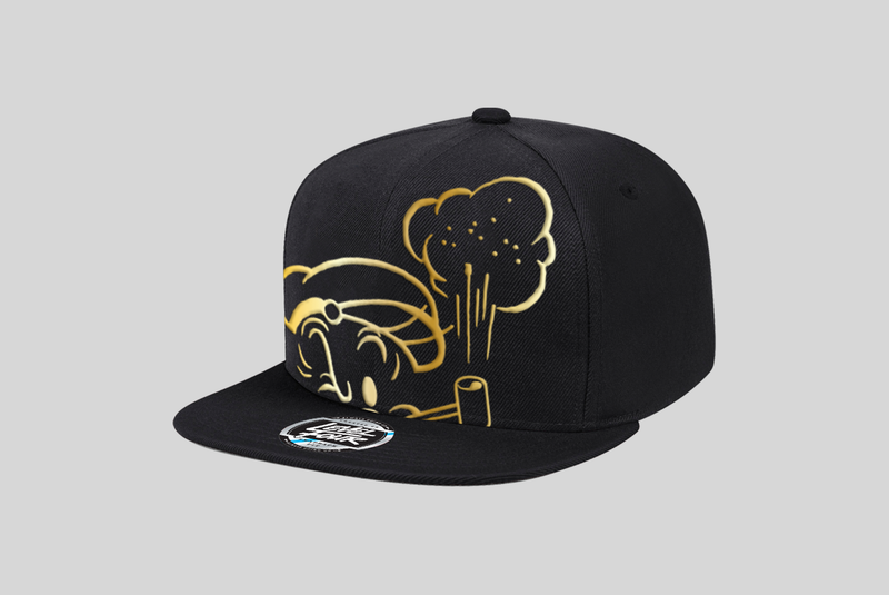 Popeye Big face in gold Snapback Hat