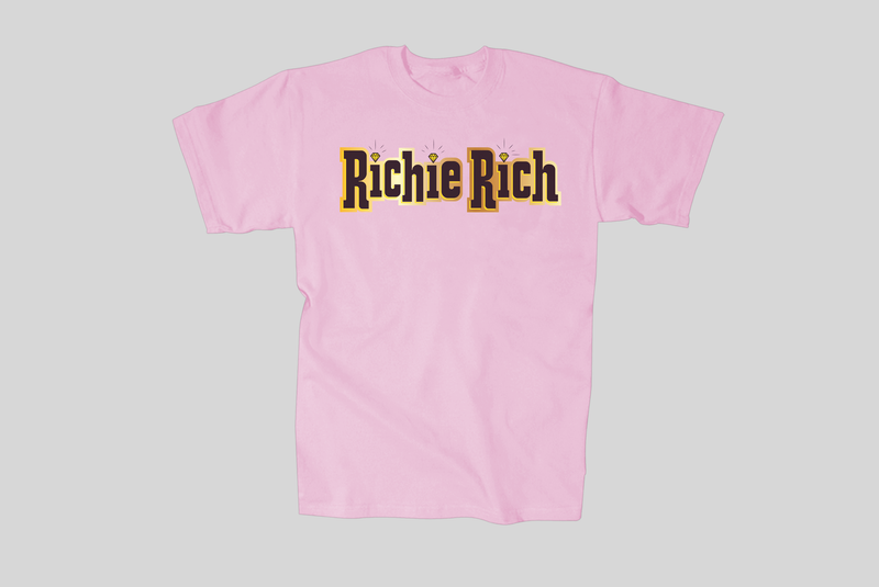 Richie Rich Stacked Bubble Gum Pink Tee